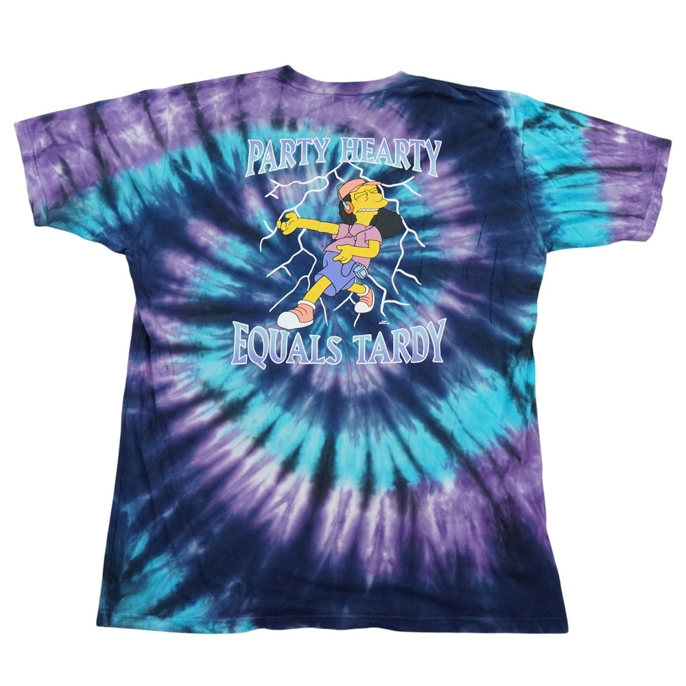 Vans The Simpsons Otto T Shirt Mens L Purple Tie Dye Party Hearty Graphic TEE